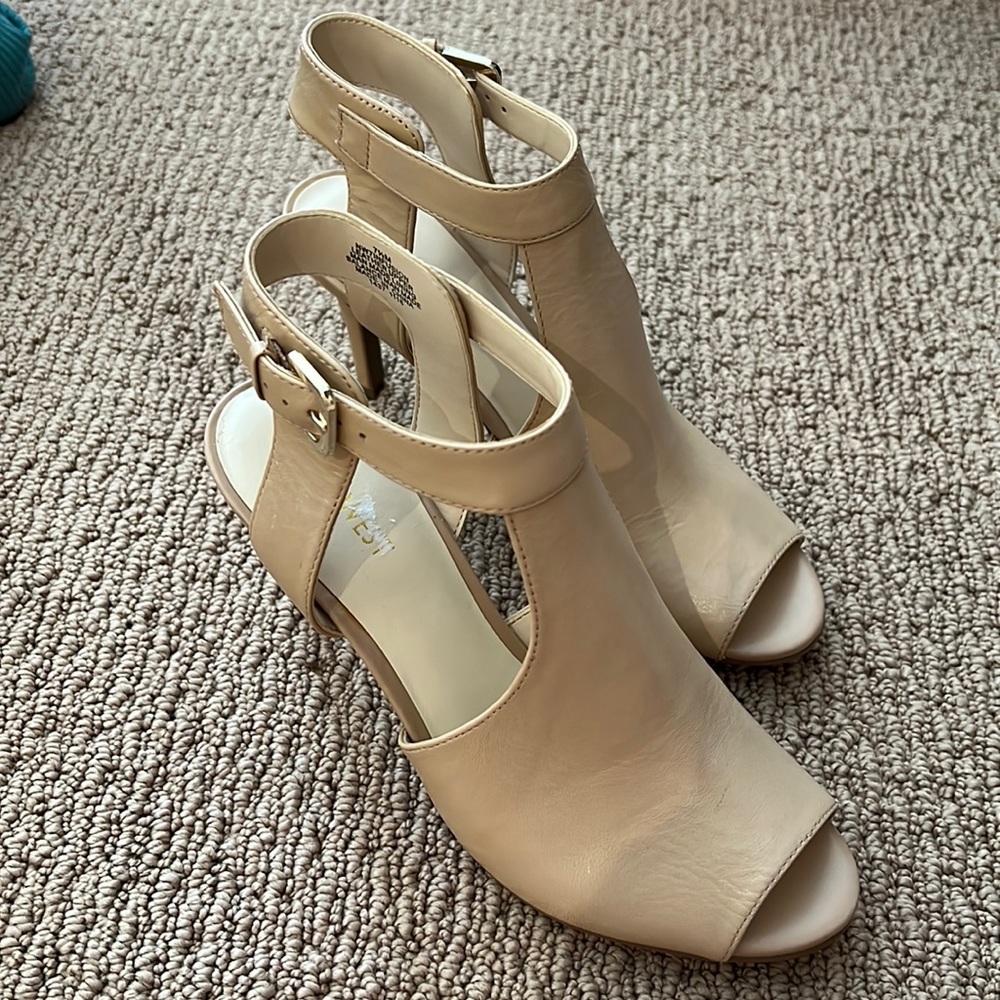 Nude T Strap Heels
